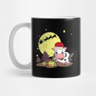 Funny Cow Santa Merry Christmas With Presents Costume Gift Mug